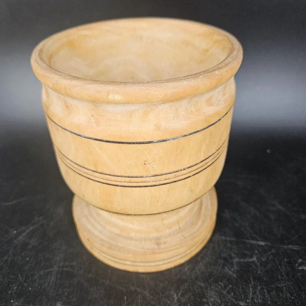 Hand Turned Wood Pedestal Vase Planter Goblet Rustic Boho Farmhouse Decor Home
